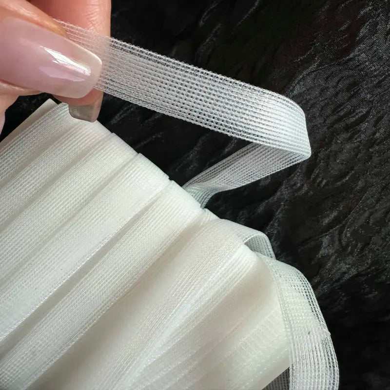 Mesh Binding Ribbon 10 Yards - 9mm Sheer Fold-Over Binding for Transparent Garments & Corsets