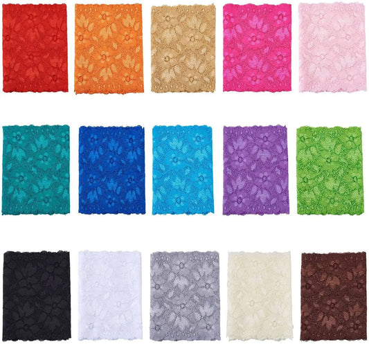 1 Meter Wide Elastic Lace 16cm - Stretchy Floral Embroidered Lace for Clothing & Skirts