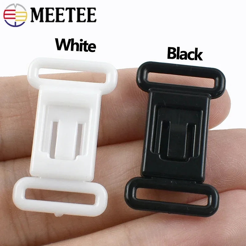 30 or 50 Pieces Plastic Bra Buckles 12.5mm - Adjustable Strap Clasps for Lingerie & Swimwear