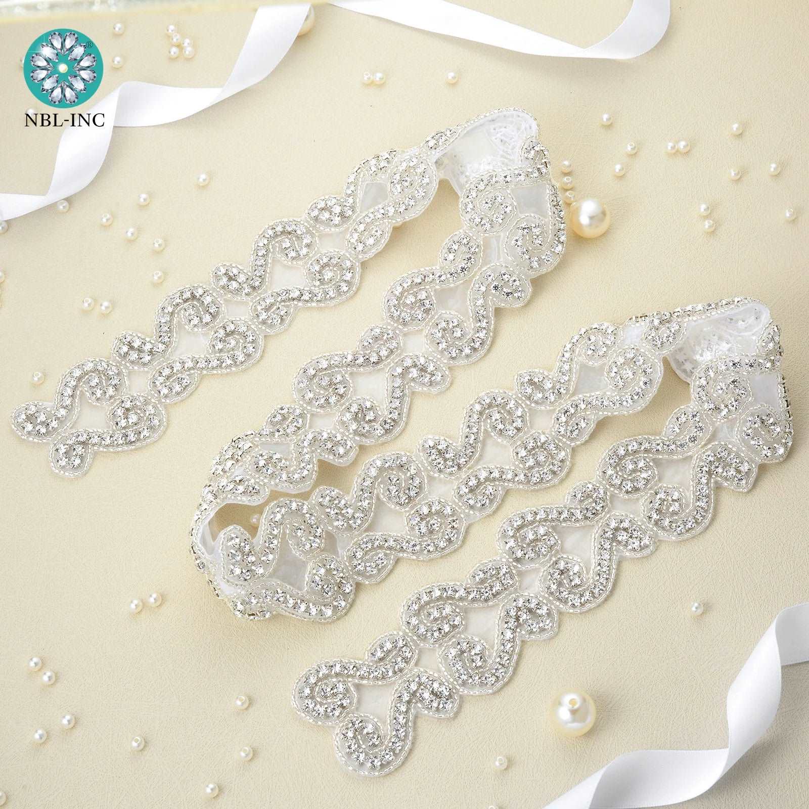 (1 YARD) Silver clear bridal beaded crystal rhinestone applique trim belt gold sewing iron on for wedding dress clothing WDD0278