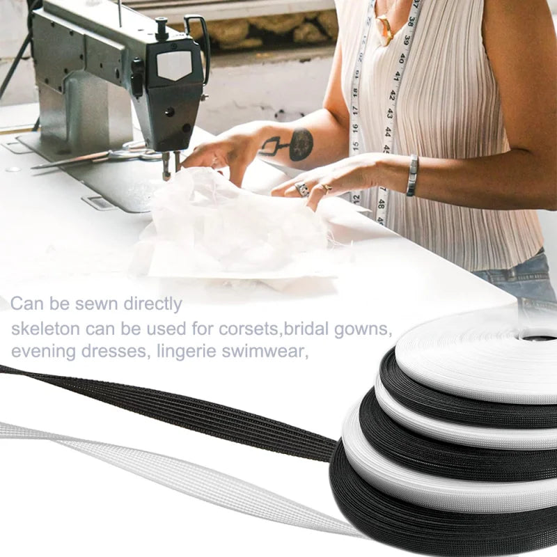 Polyester Boning 5 Meters - Multiple Widths (6mm-15mm) for Corsets, Bras & Wedding Dresses