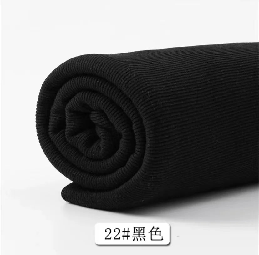 Cotton Stretch Ribbed Knit Fabric - 20cm Wide 110cm Length for Necklines, Cuffs & Hems