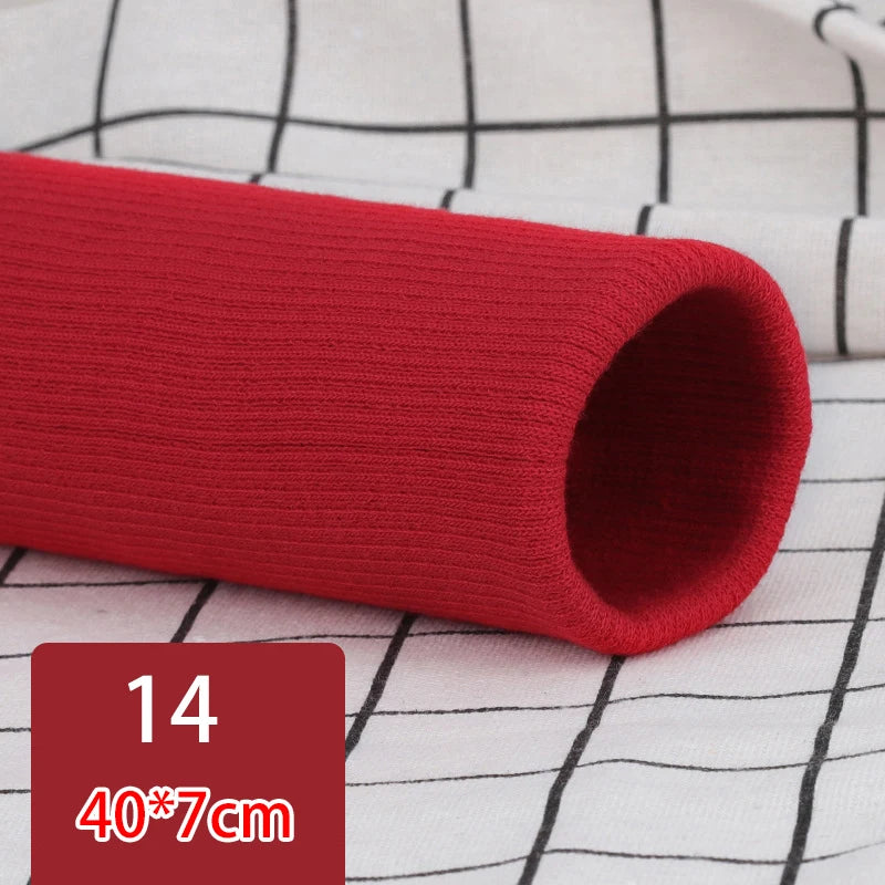 35cm Pre-Made Elastic Rib Cuffs - 7cm Wide Ready-to-Sew Cuffs for Sweaters & Trousers