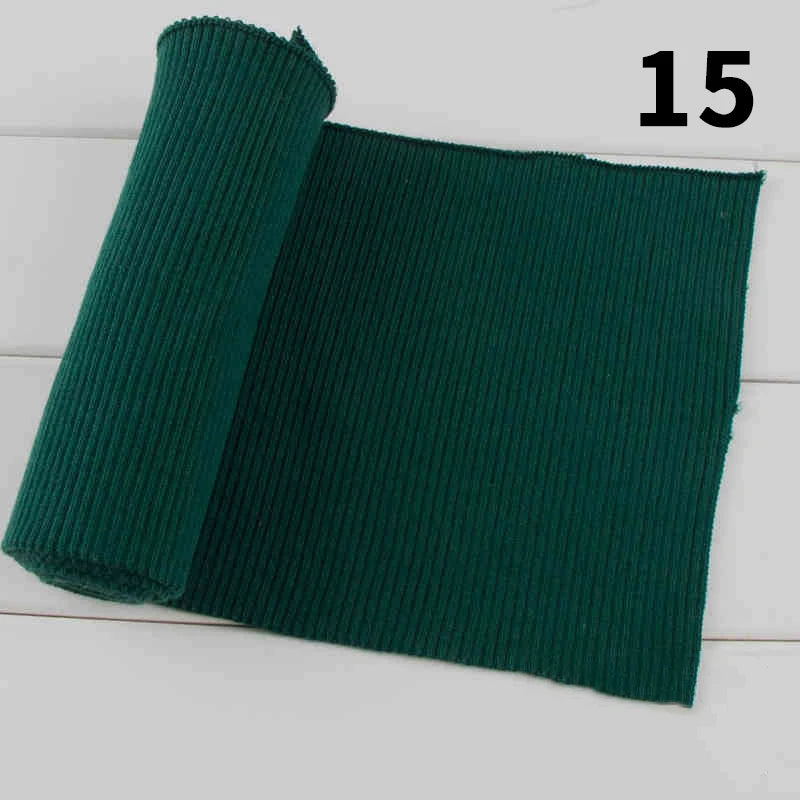 1 Yard Pure Cotton Stretch Rib Knitted Fabric - 17cm Wide for Necklines, Cuffs & Hems
