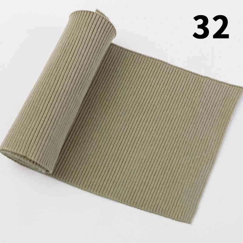 1 Yard Pure Cotton Stretch Rib Knitted Fabric - 17cm Wide for Necklines, Cuffs & Hems