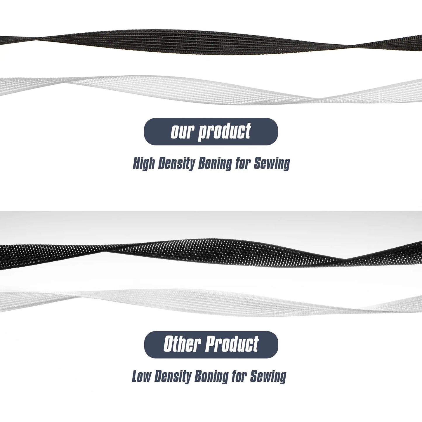 Polyester Boning 50 Yards - Multiple Widths (6mm-12mm) for Corsets, Bras & Wedding Dresses