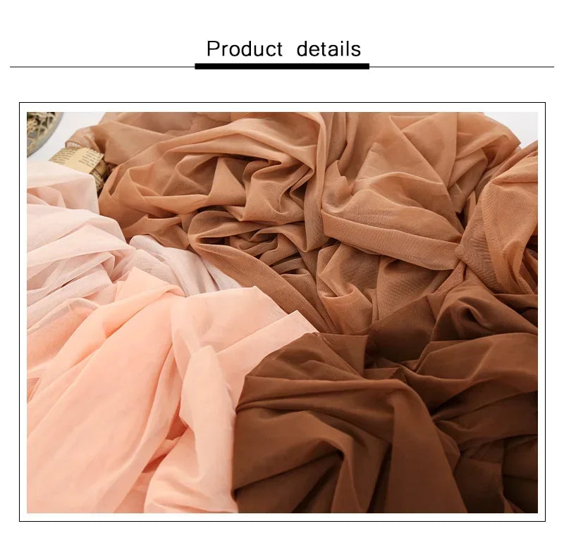 4-Way Stretch Mesh Fabric - Multiple Sizes (50cm-5m x 150cm) for Evening Gowns & Activewear