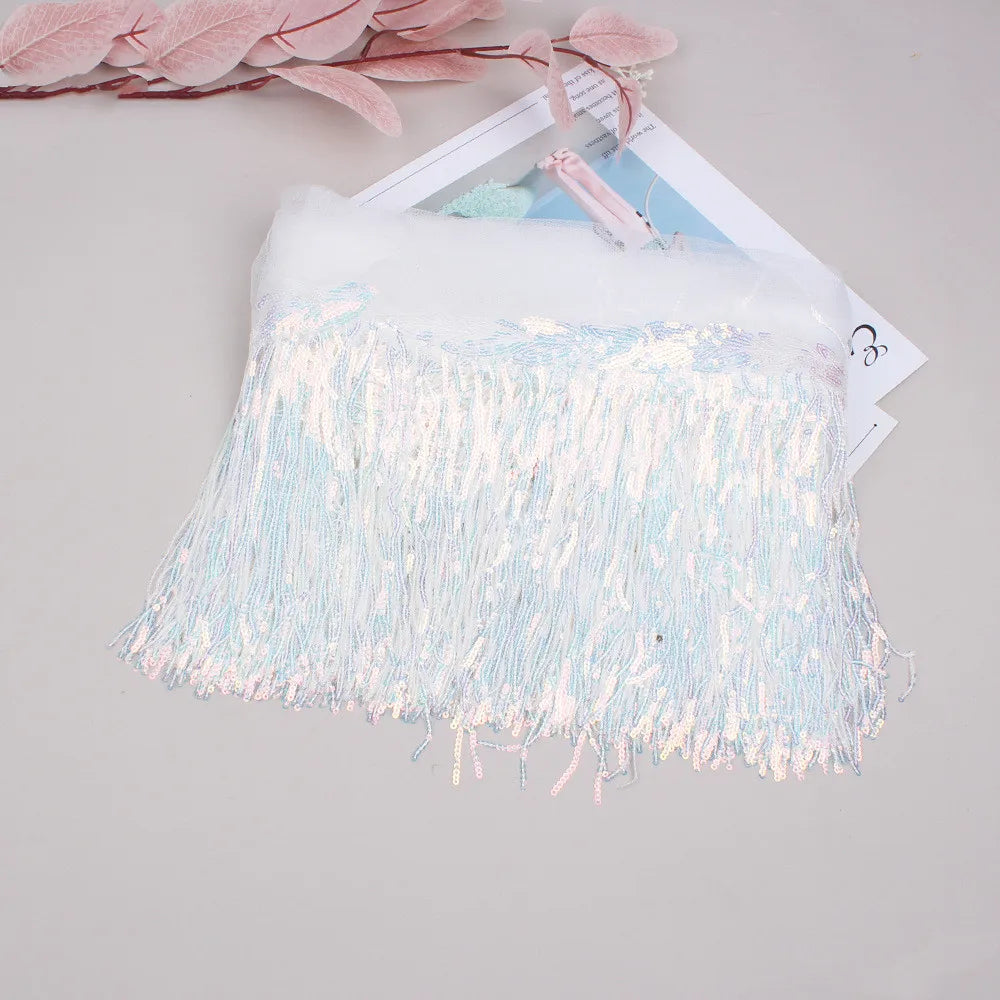 2 Yards Sequin Tassel Lace Ribbon 30cm -  Party Dress Trim