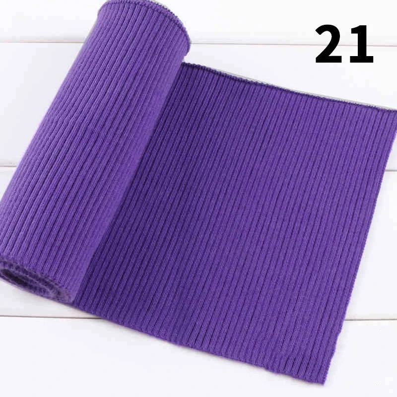 1 Yard Pure Cotton Stretch Rib Knitted Fabric - 17cm Wide for Necklines, Cuffs & Hems