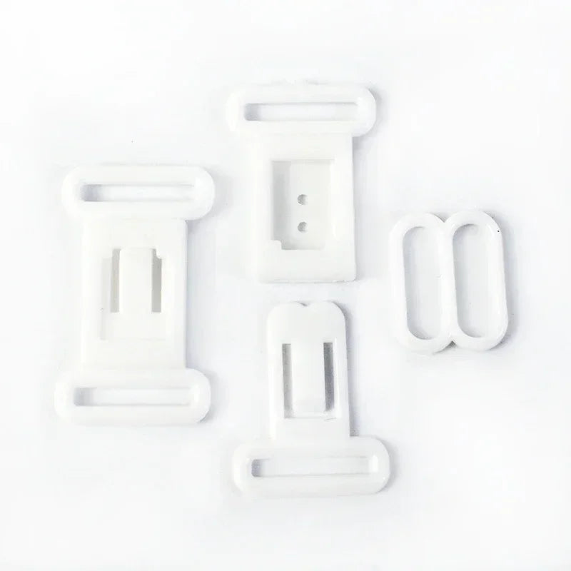 30 or 50 Pieces Plastic Bra Buckles 12.5mm - Adjustable Strap Clasps for Lingerie & Swimwear