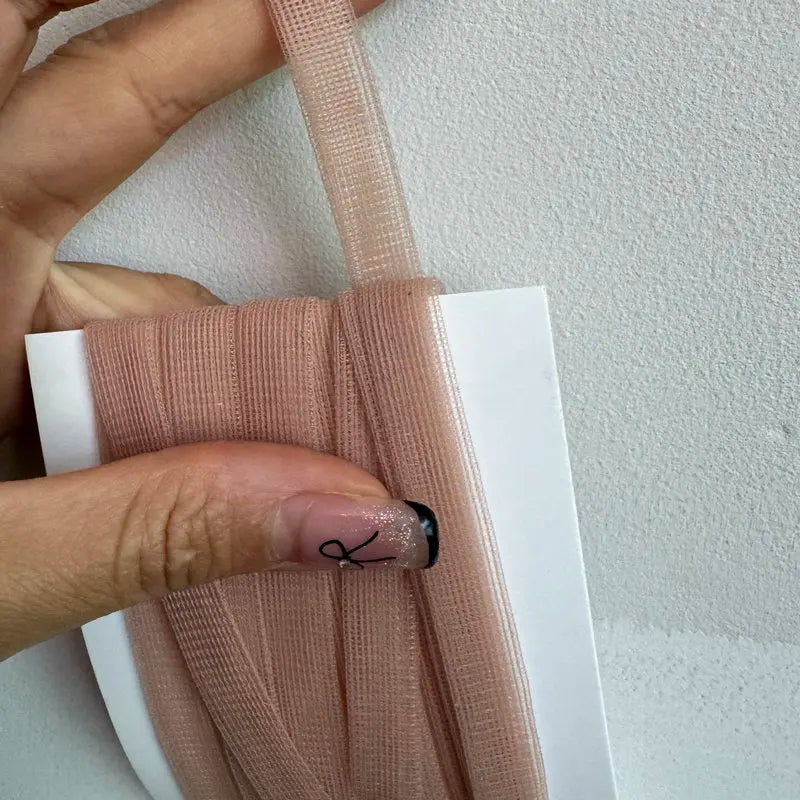 Mesh Binding Ribbon 10 Yards - 9mm Sheer Fold-Over Binding for Transparent Garments & Corsets