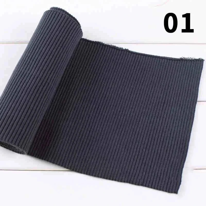 1 Yard Pure Cotton Stretch Rib Knitted Fabric - 17cm Wide for Necklines, Cuffs & Hems