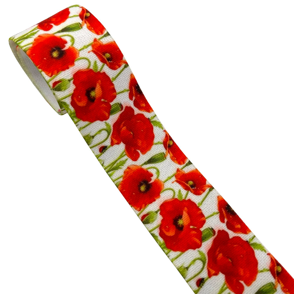 Printed Floral Decorative Elastic - 25mm & 38mm Flowery Waistband Elastic - 2, 5 & 10 Metre Lots