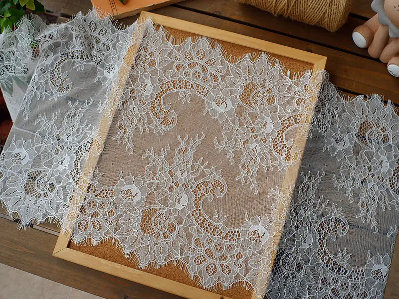 3 Meters Wide Eyelash Lace 35cm - Chantilly Lace Trim for Garments