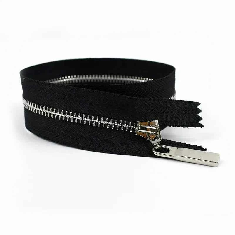 4-Pack 3# Metal Zippers - 15-70cm Close-End & Open-End Zippers for Bags, Garments & Repairs