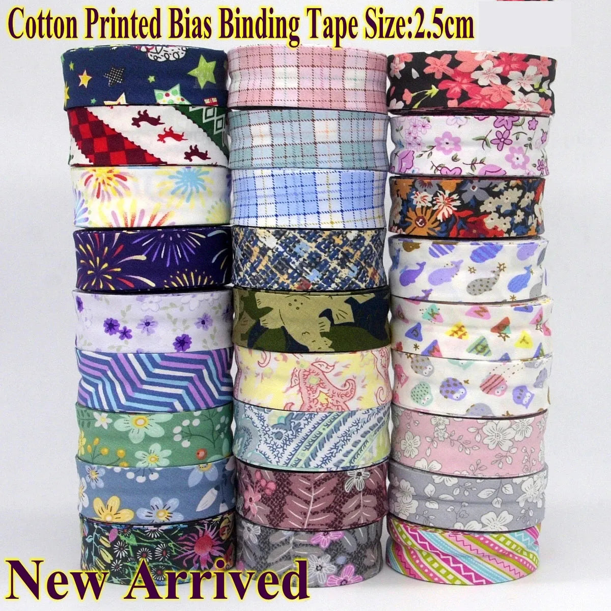 Printed Cotton Bias Binding - 25mm(1") Width / 5meters lot