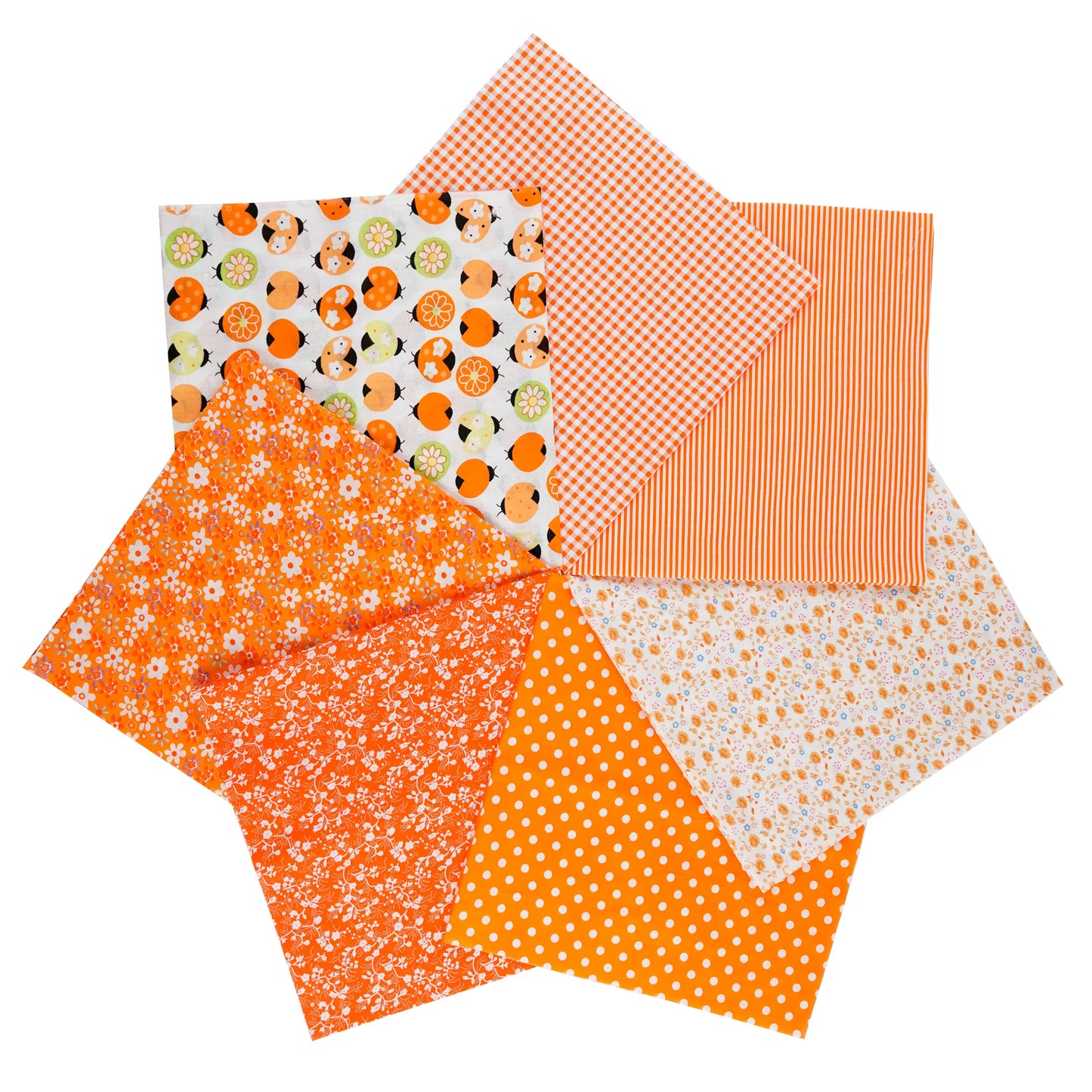 7-Pack Cotton Fabric Squares - Fat Quarters/Charm Packs for Quilting & Patchwork