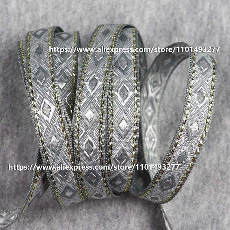 12mm Vintage Ethnic Embroidery Jacquard Ribbon - Decorative Webbing Tape for Bags & Clothing