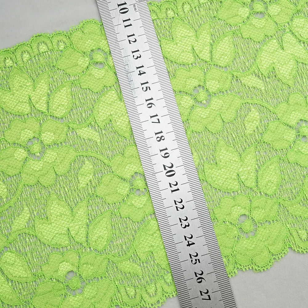 1 Meter Wide Elastic Lace 16cm - Stretchy Floral Embroidered Lace for Clothing & Skirts