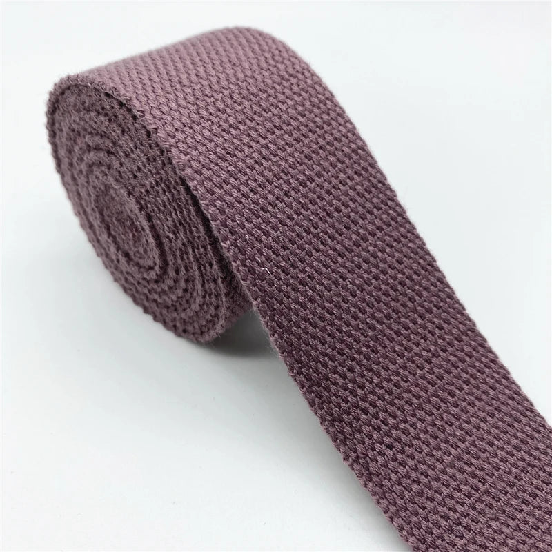 Cotton Webbing Strap 2 Yards - Multiple Widths (25mm-38mm) for Bags, Belts & DIY Crafts