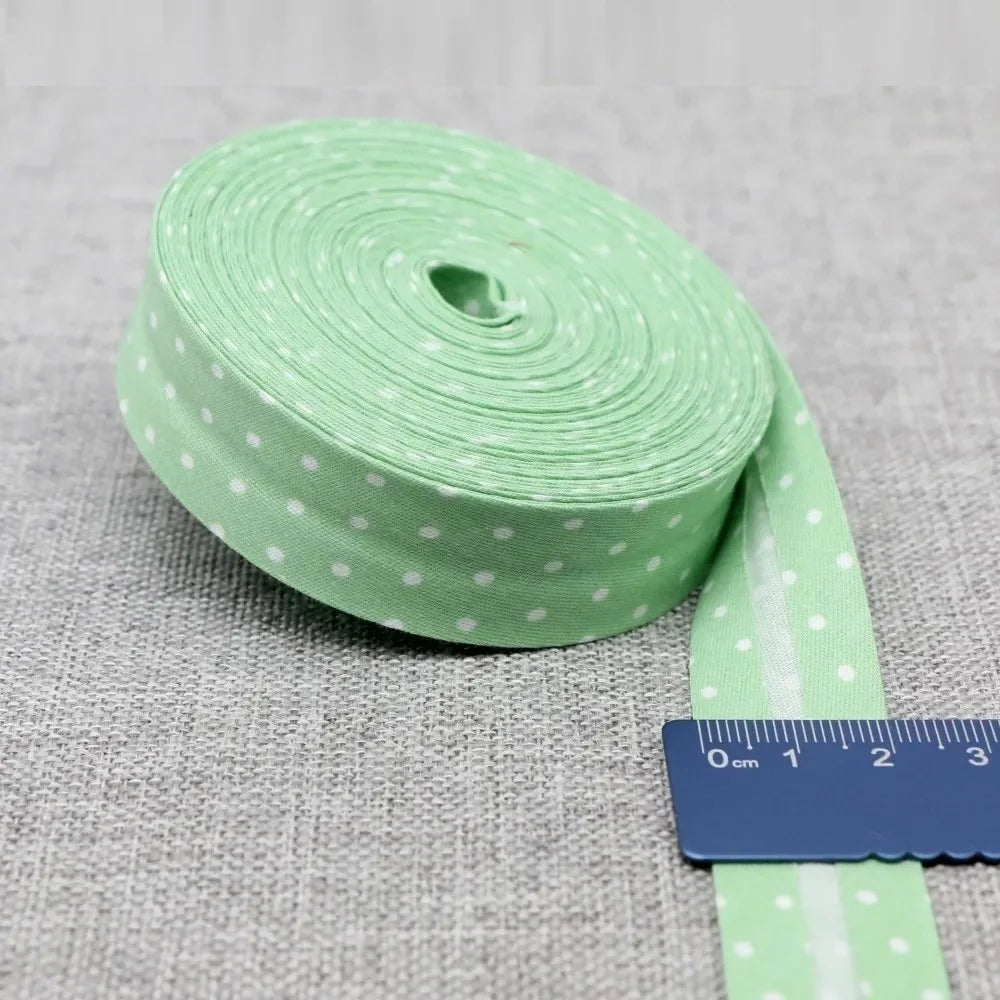 20mm Dot Print Bias Binding Tape 5m or 10m - Cotton Bias Tape for Sewing & Crafts