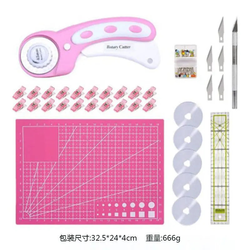 Rotary Cutter Kit with Cutting Mat, Blades, rulers, scissors