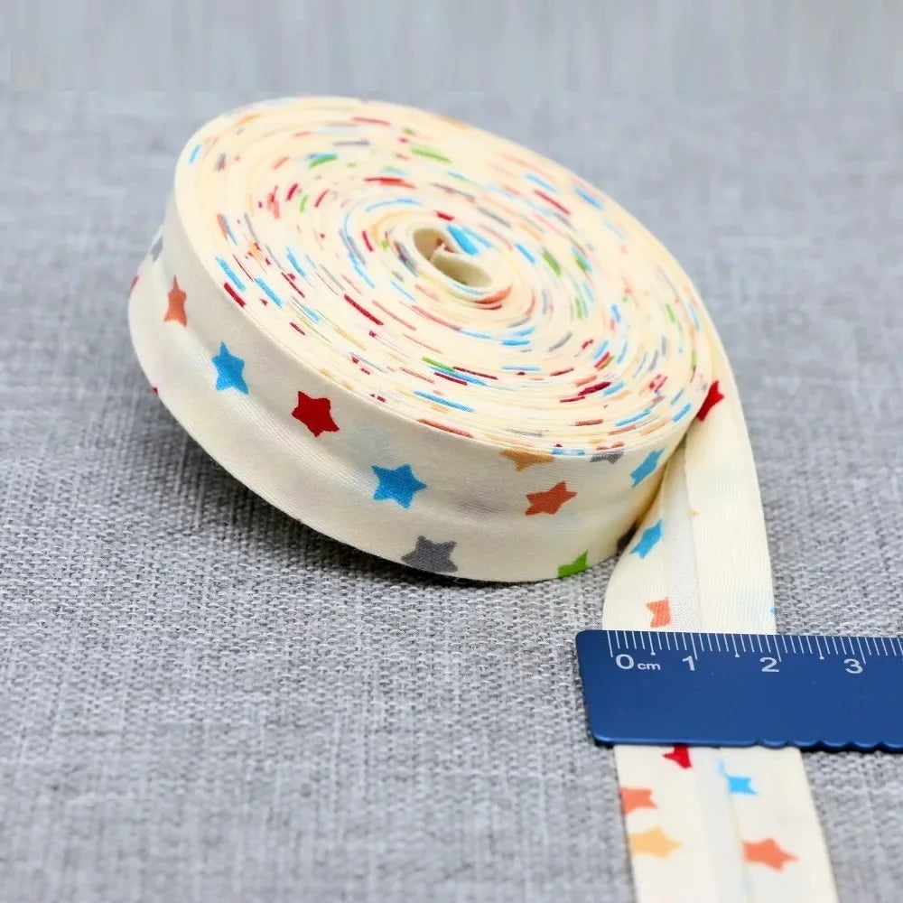 20mm Dot Print Bias Binding Tape 5m or 10m - Cotton Bias Tape for Sewing & Crafts