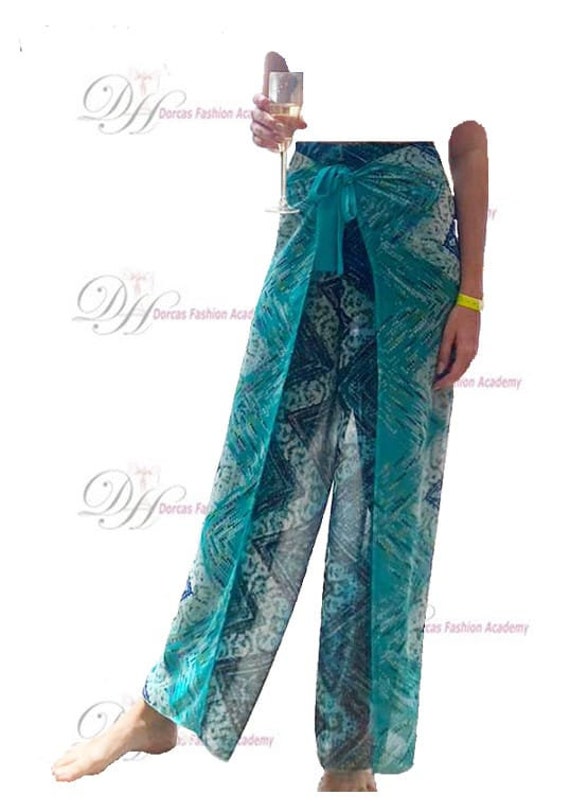 LADIES WRAP AROUND TROUSERS PDF SEWING PATTERN & INSTRUCTIONS S TO L