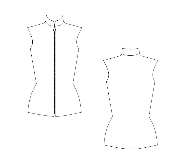 Ladies bodywarmer pdf sewing pattern