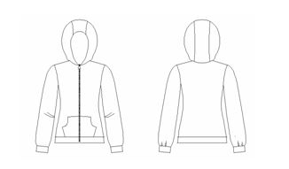 LADIES ZIPPED HOODIE PDF SEWING PATTERN & INSTRUCTIONS S to 4XL