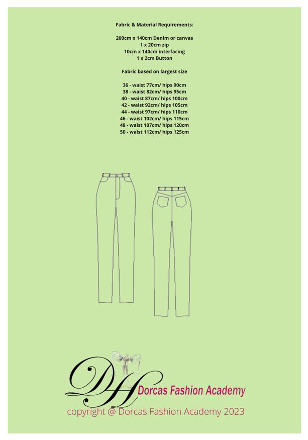 LADIES JEANS PDF SEWING PATTERN & TUTORIAL - DIGITAL DOWNLOAD